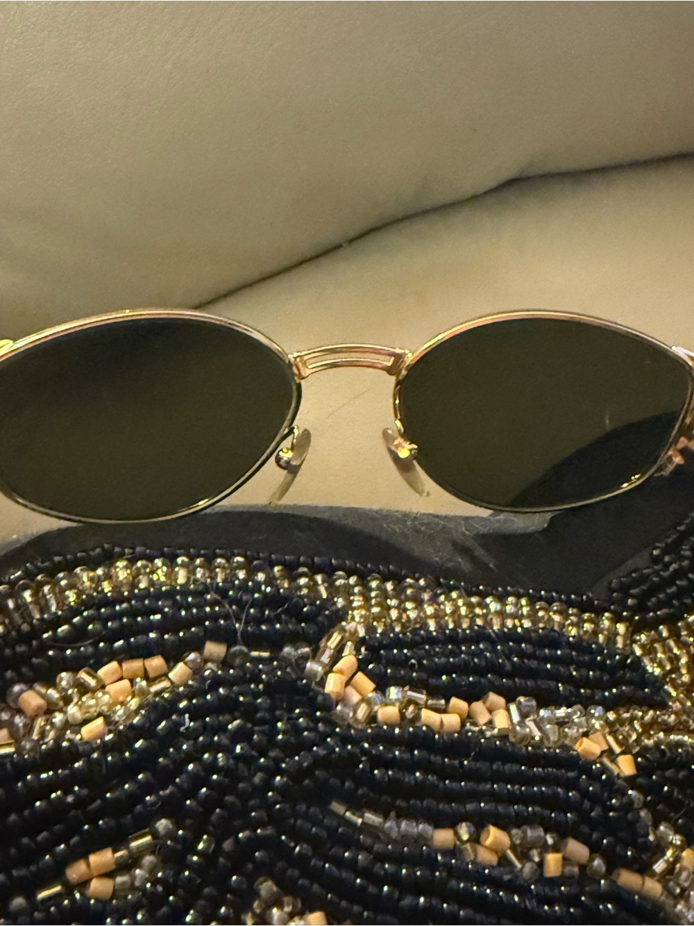 EUC Vintage Versace Gold & Black Women's Sunglasses w Case - Picture 5 of 8